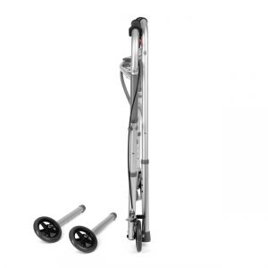 Hodulja s štirimi kolesi in zavorami